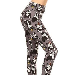 Dog French crown Full Length Leggings Size 2-10 NWT